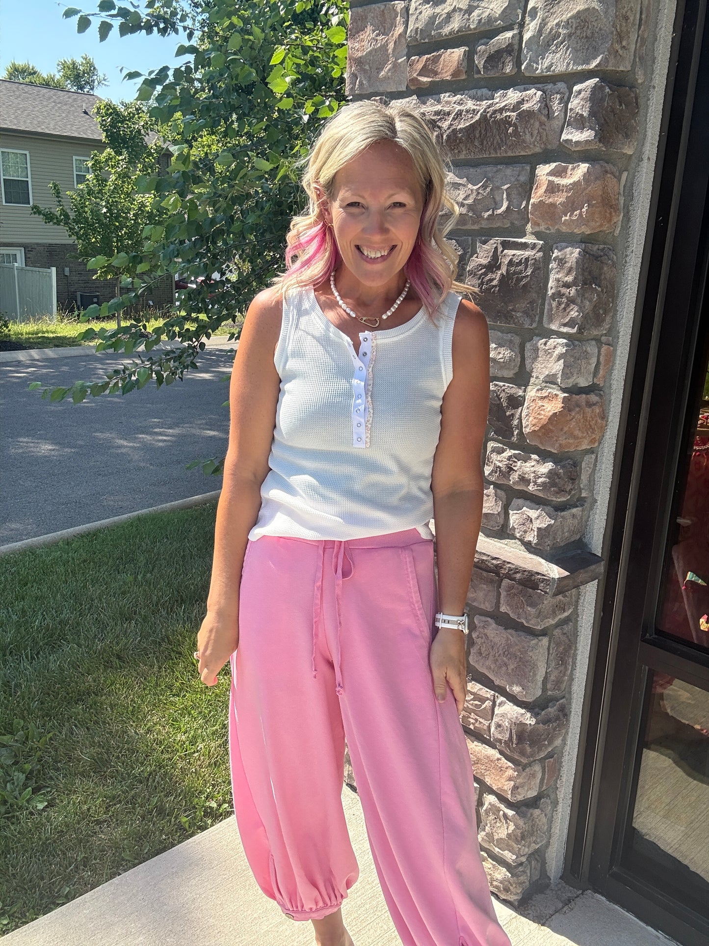 Cloudline Bubble Joggers-Pink