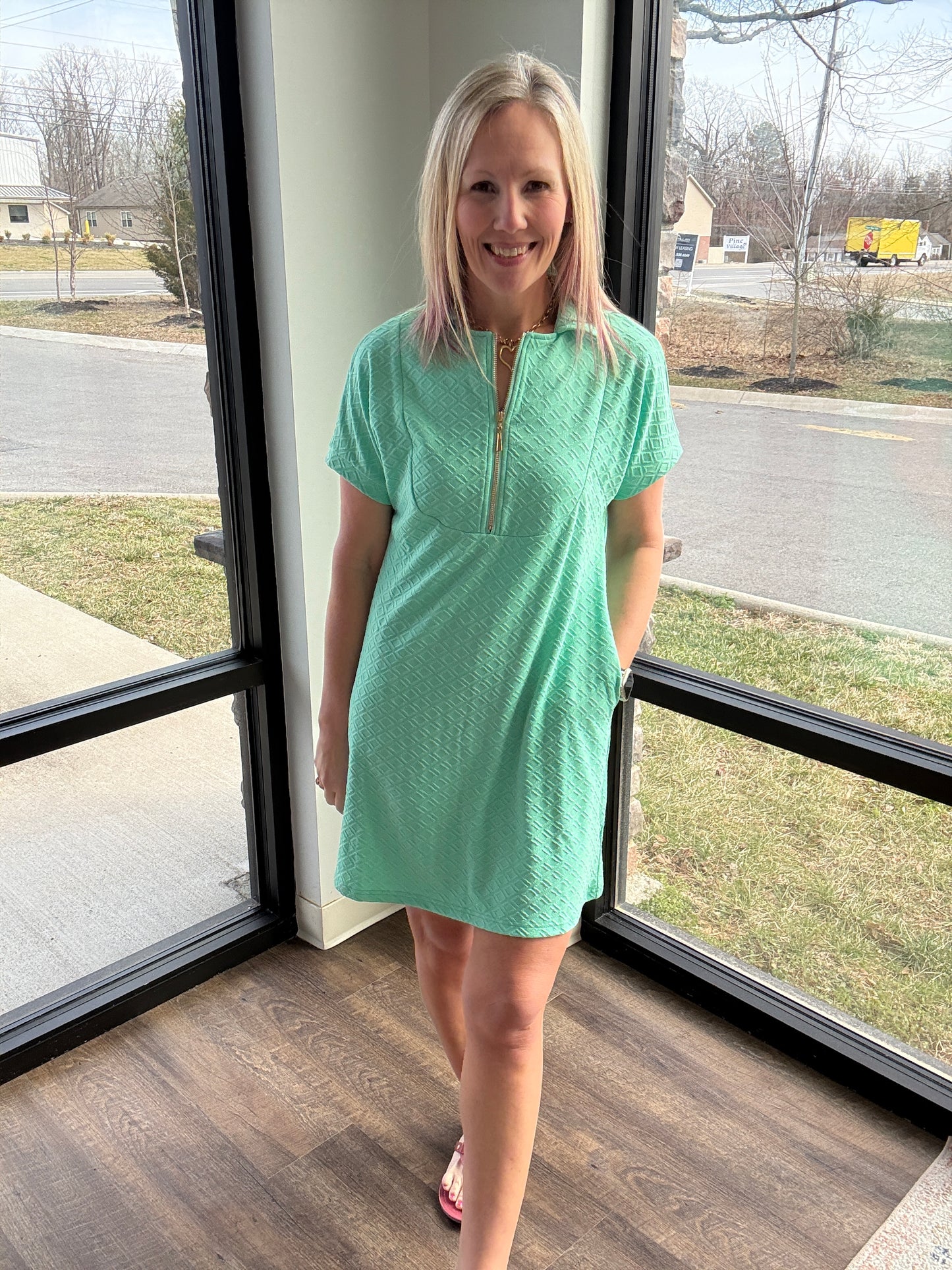Spearmint Zip Dress
