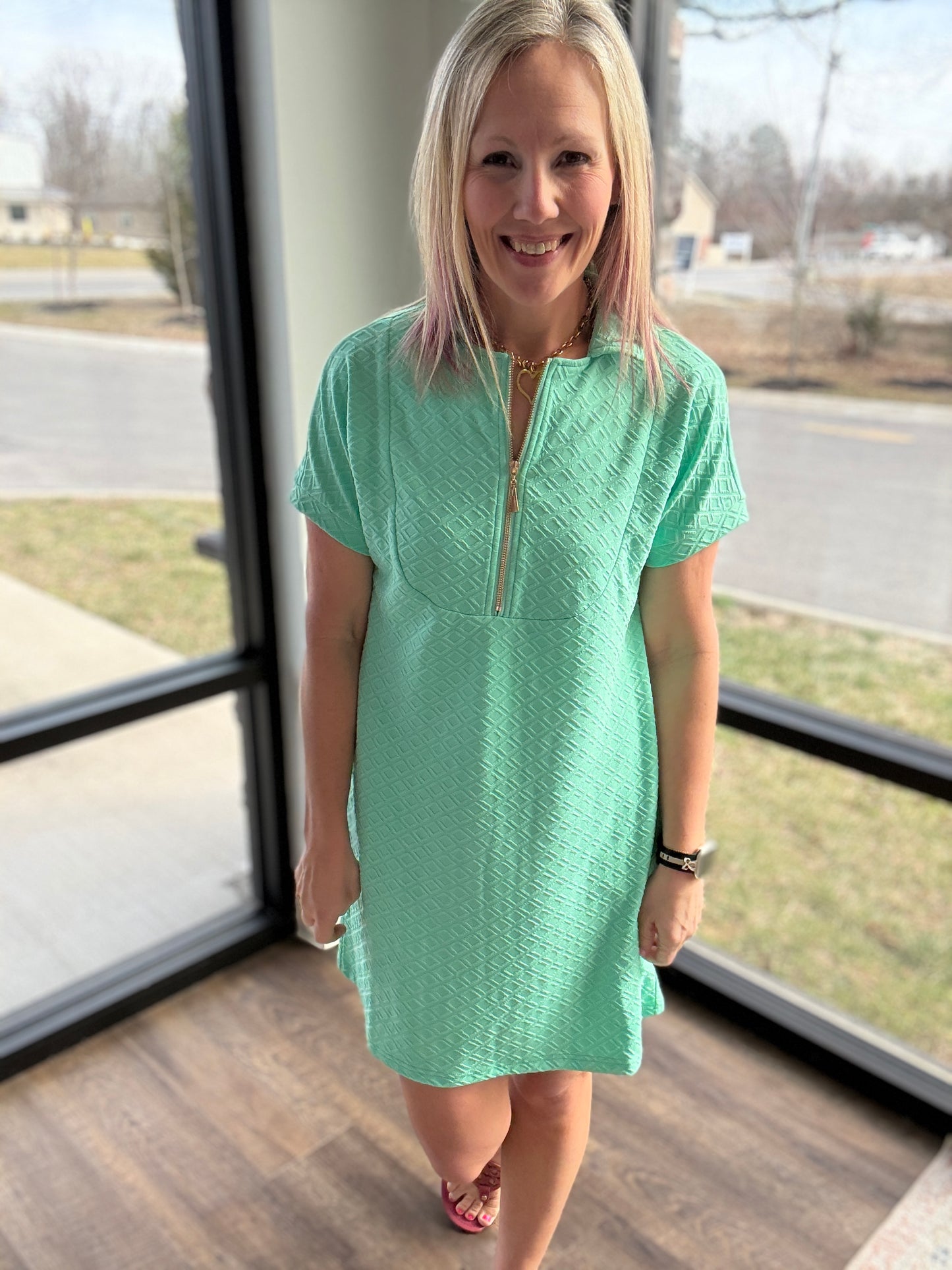 Spearmint Zip Dress