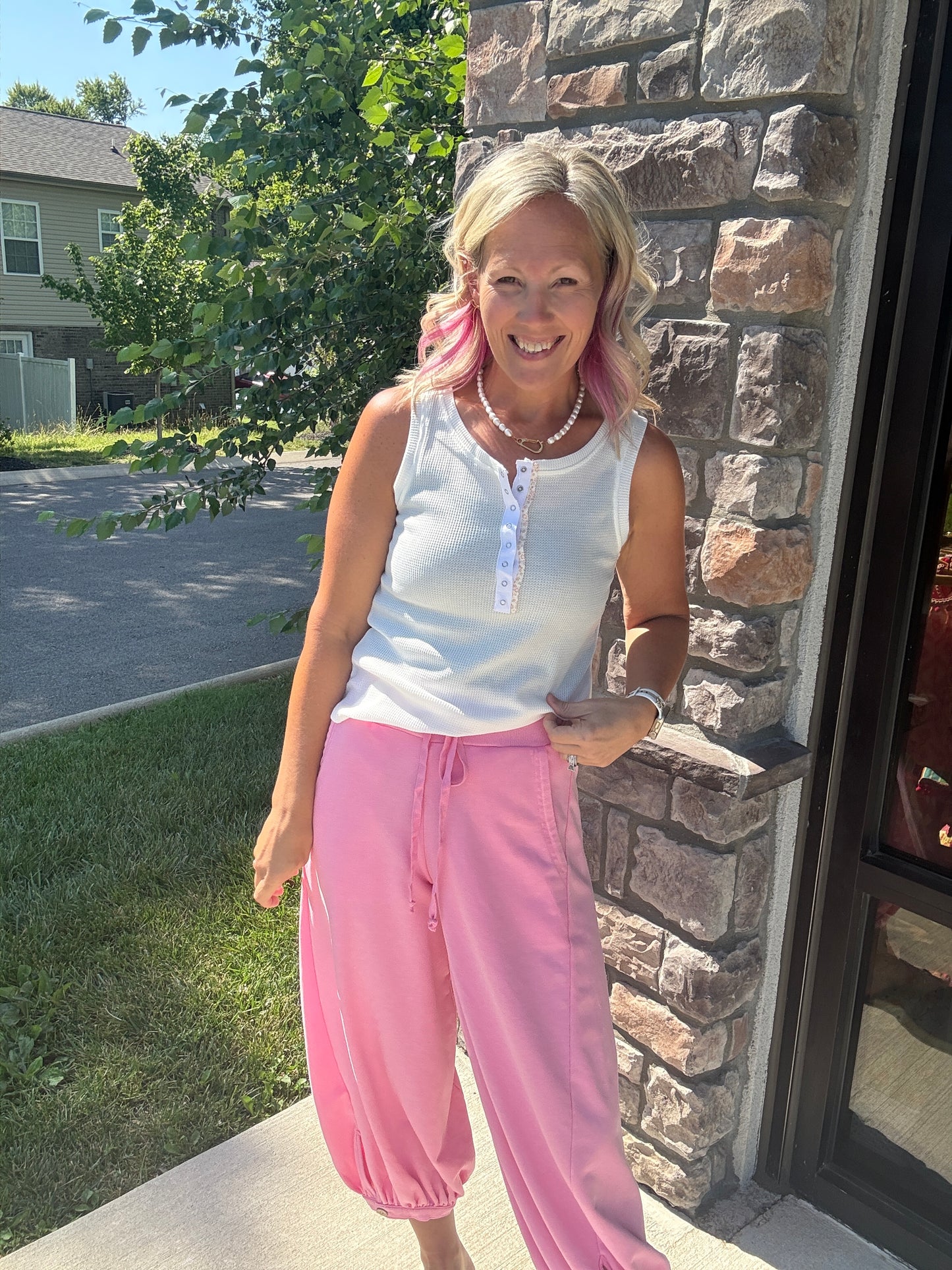 Cloudline Bubble Joggers-Pink