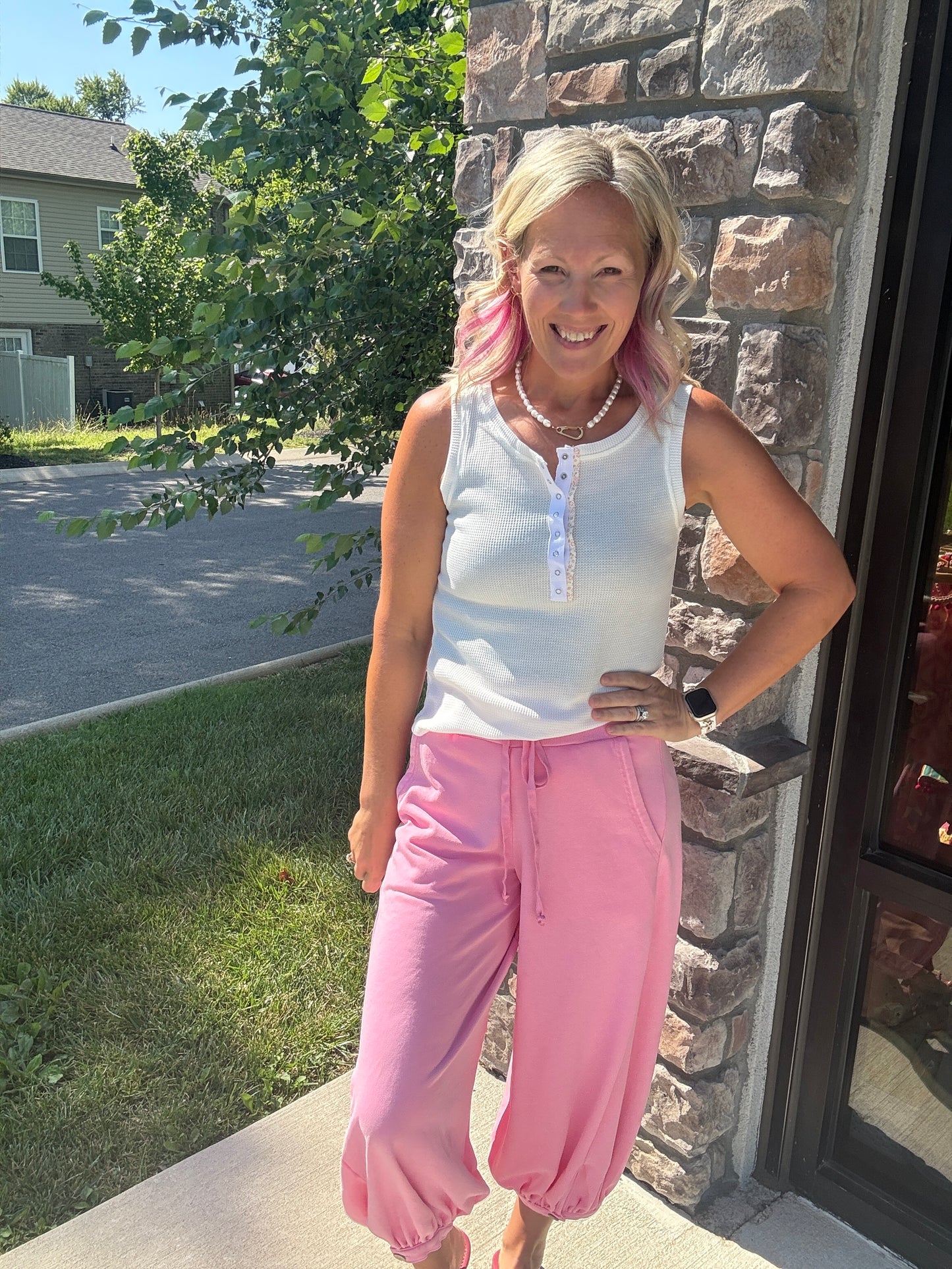 Cloudline Bubble Joggers-Pink