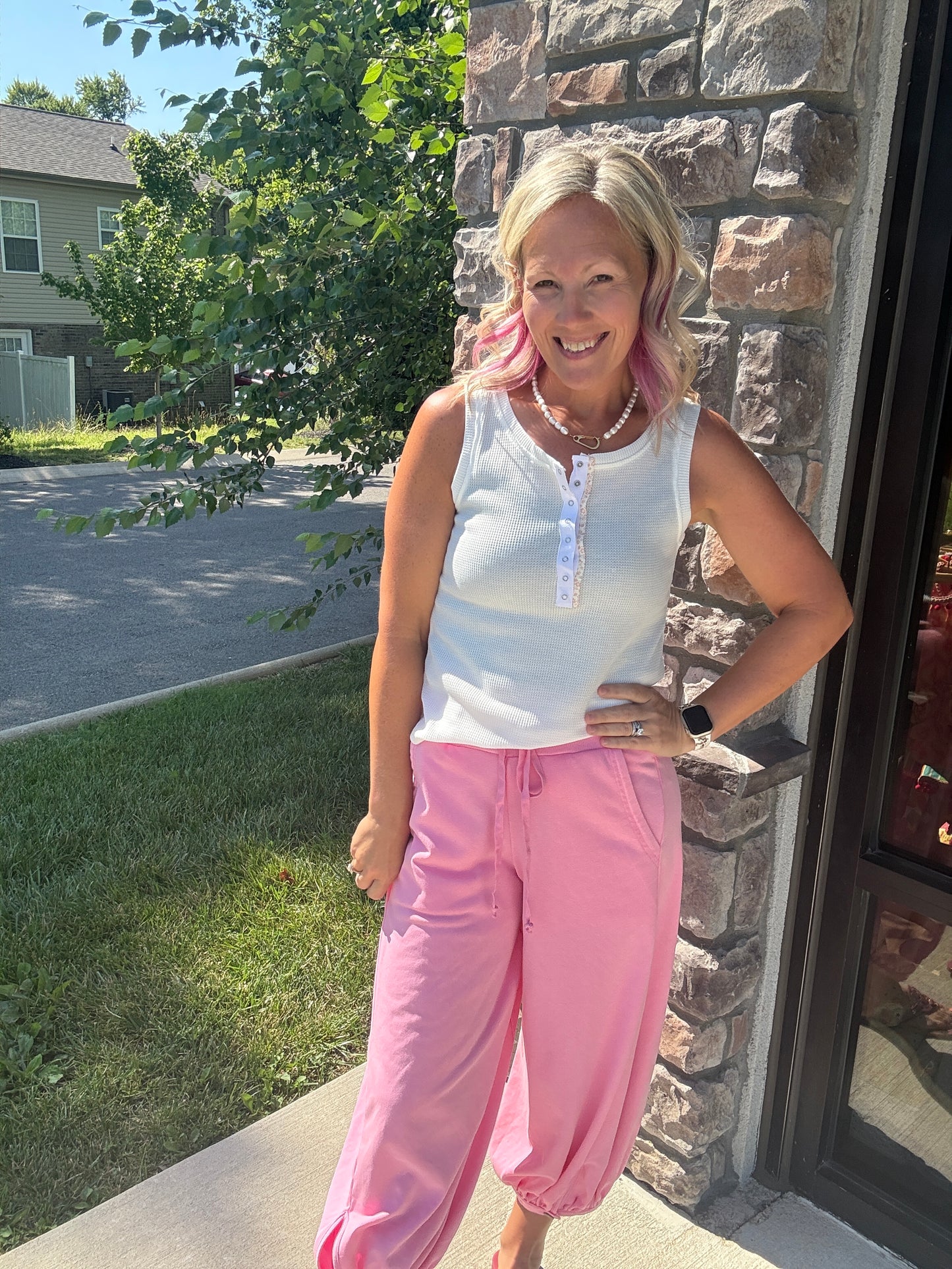 Cloudline Bubble Joggers-Pink