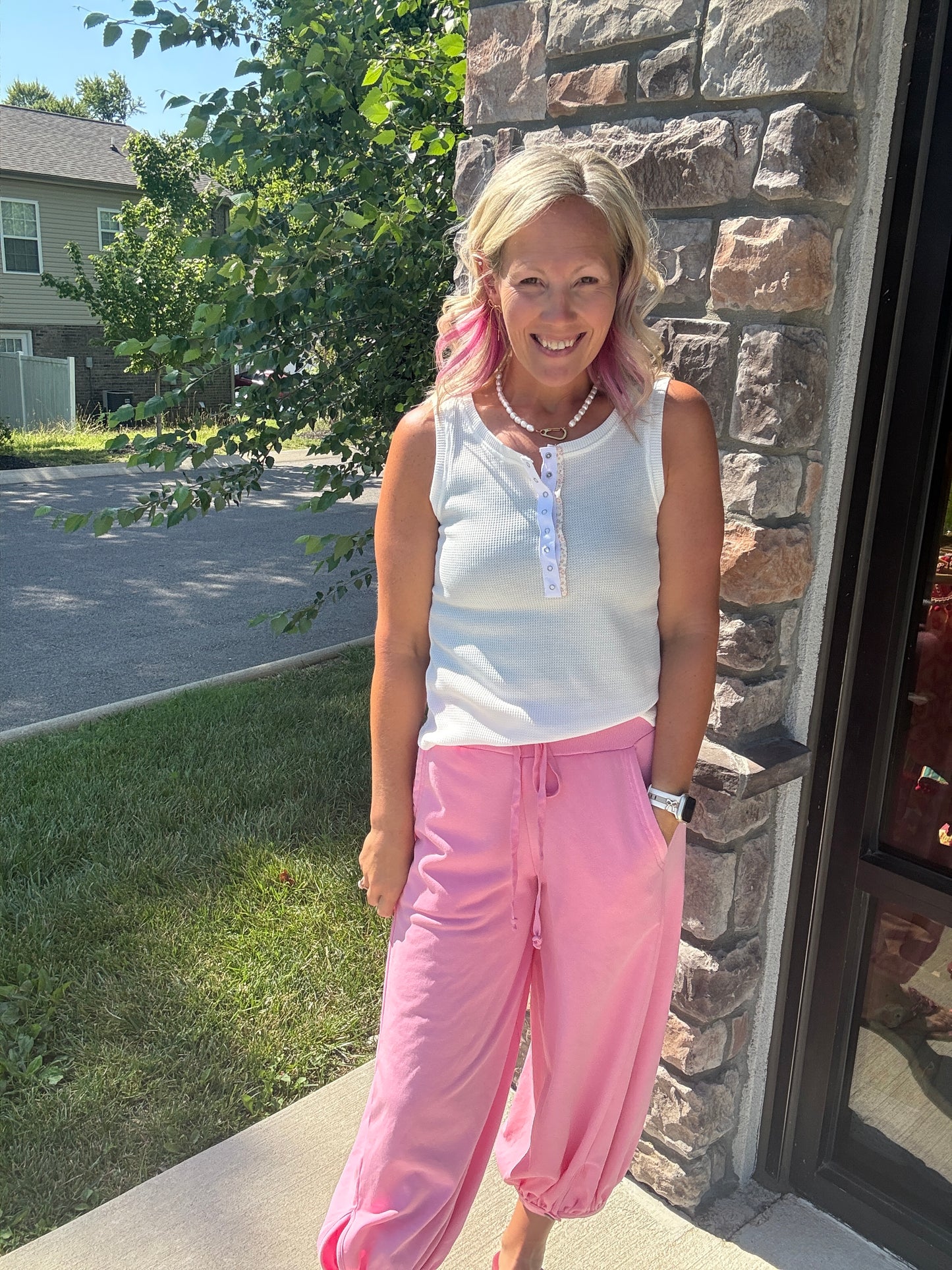 Cloudline Bubble Joggers-Pink