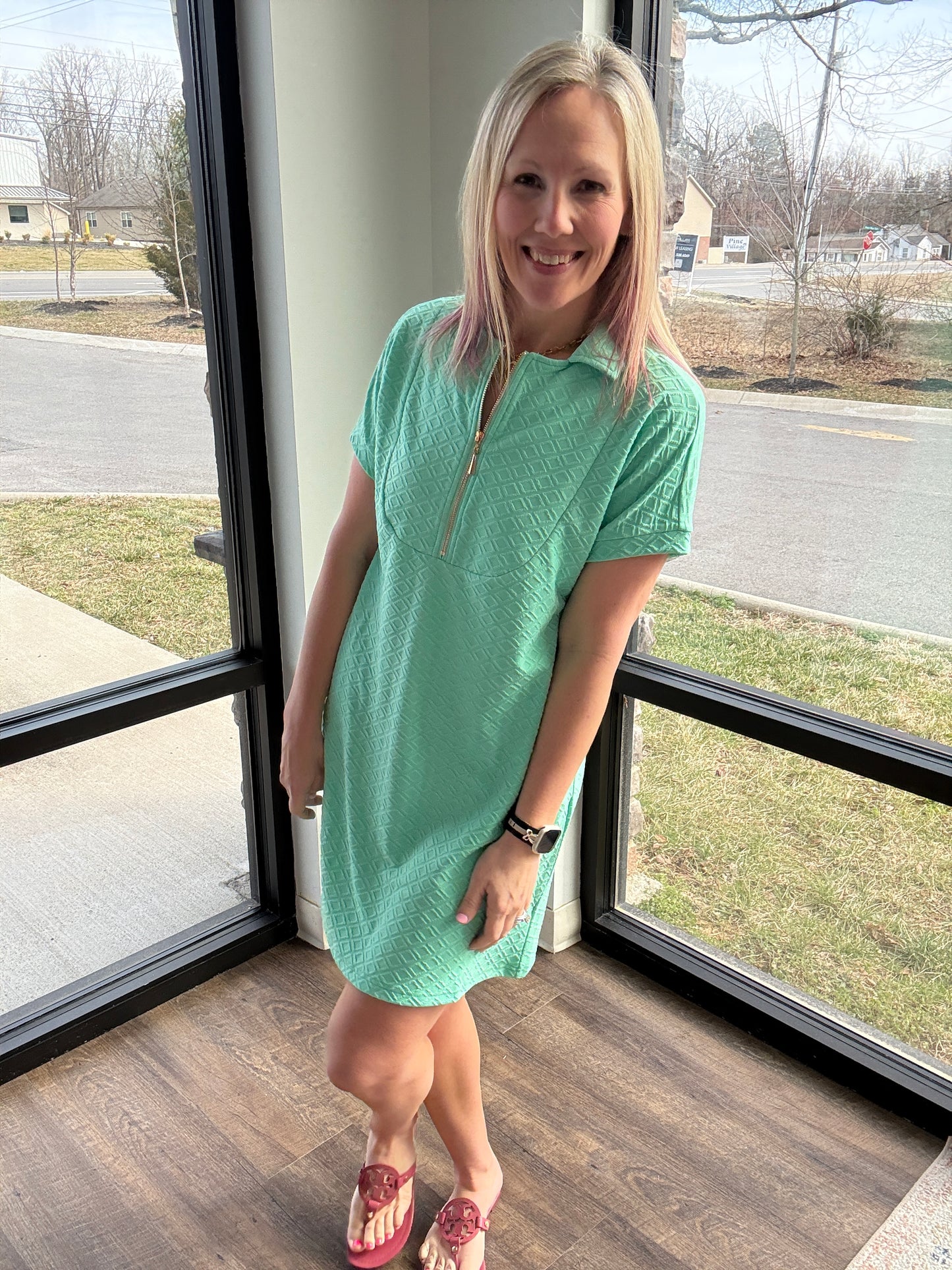 Spearmint Zip Dress