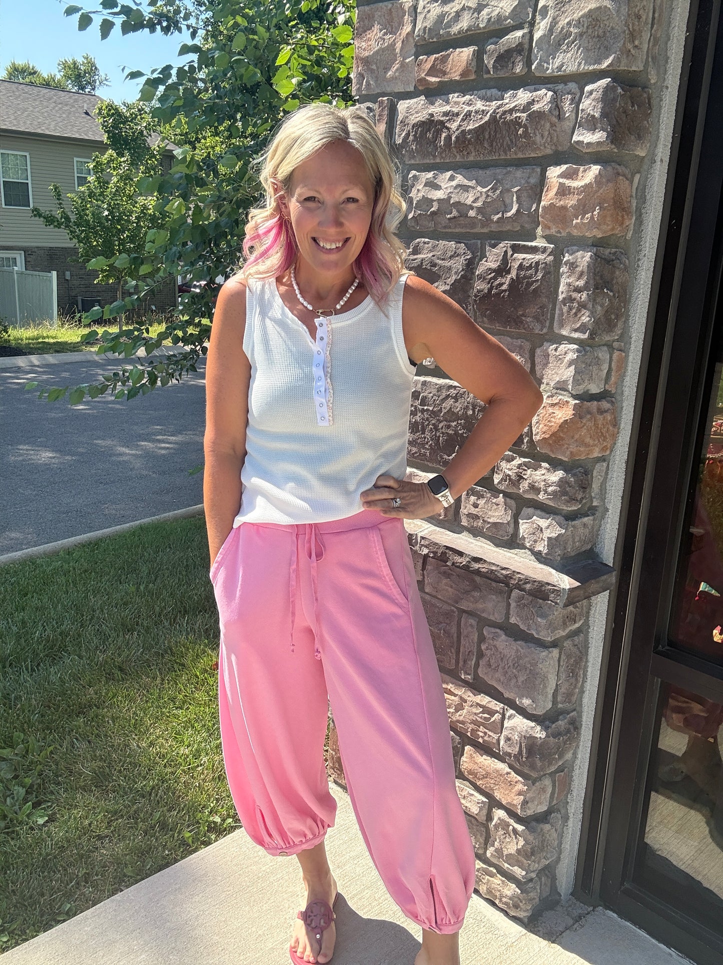 Cloudline Bubble Joggers-Pink