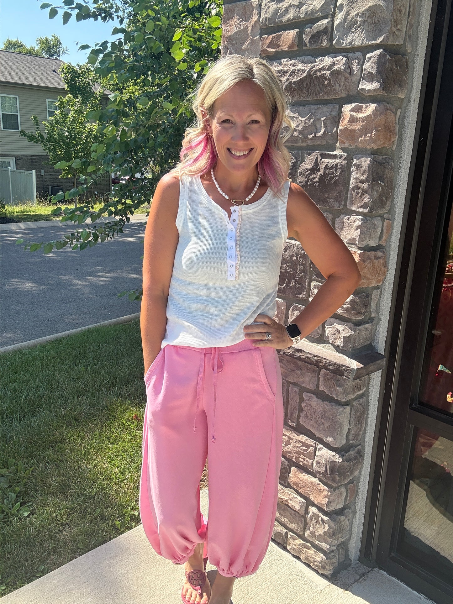 Cloudline Bubble Joggers-Pink