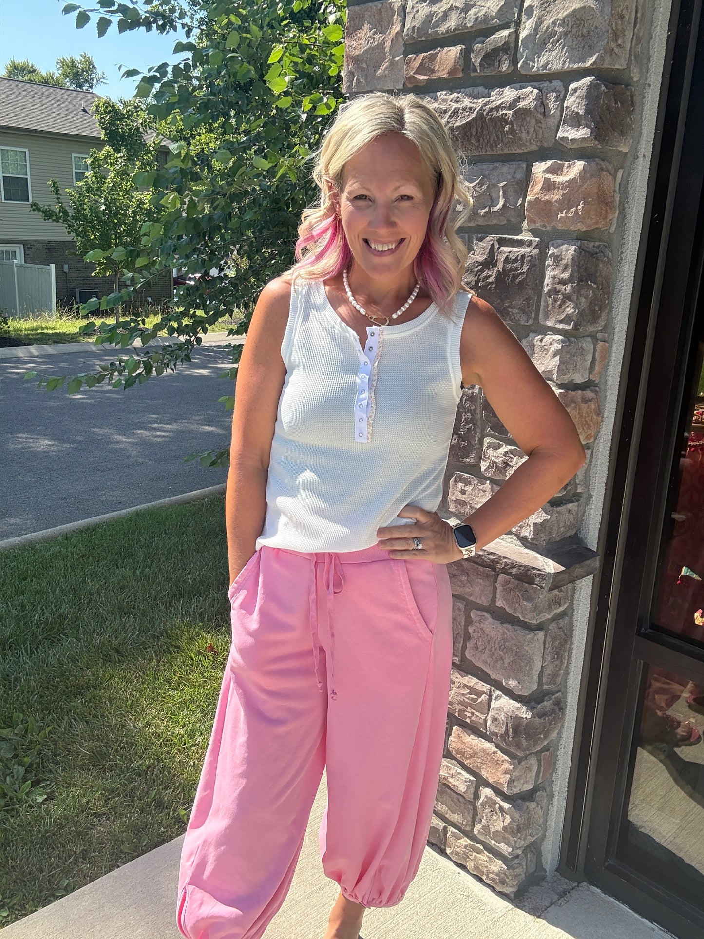 Cloudline Bubble Joggers-Pink