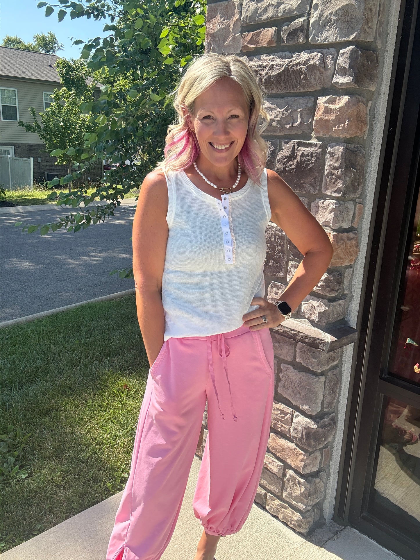 Cloudline Bubble Joggers-Pink