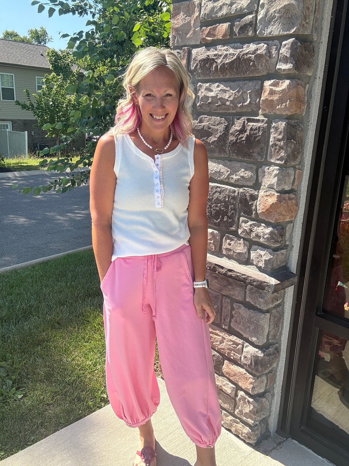 Cloudline Bubble Joggers-Pink