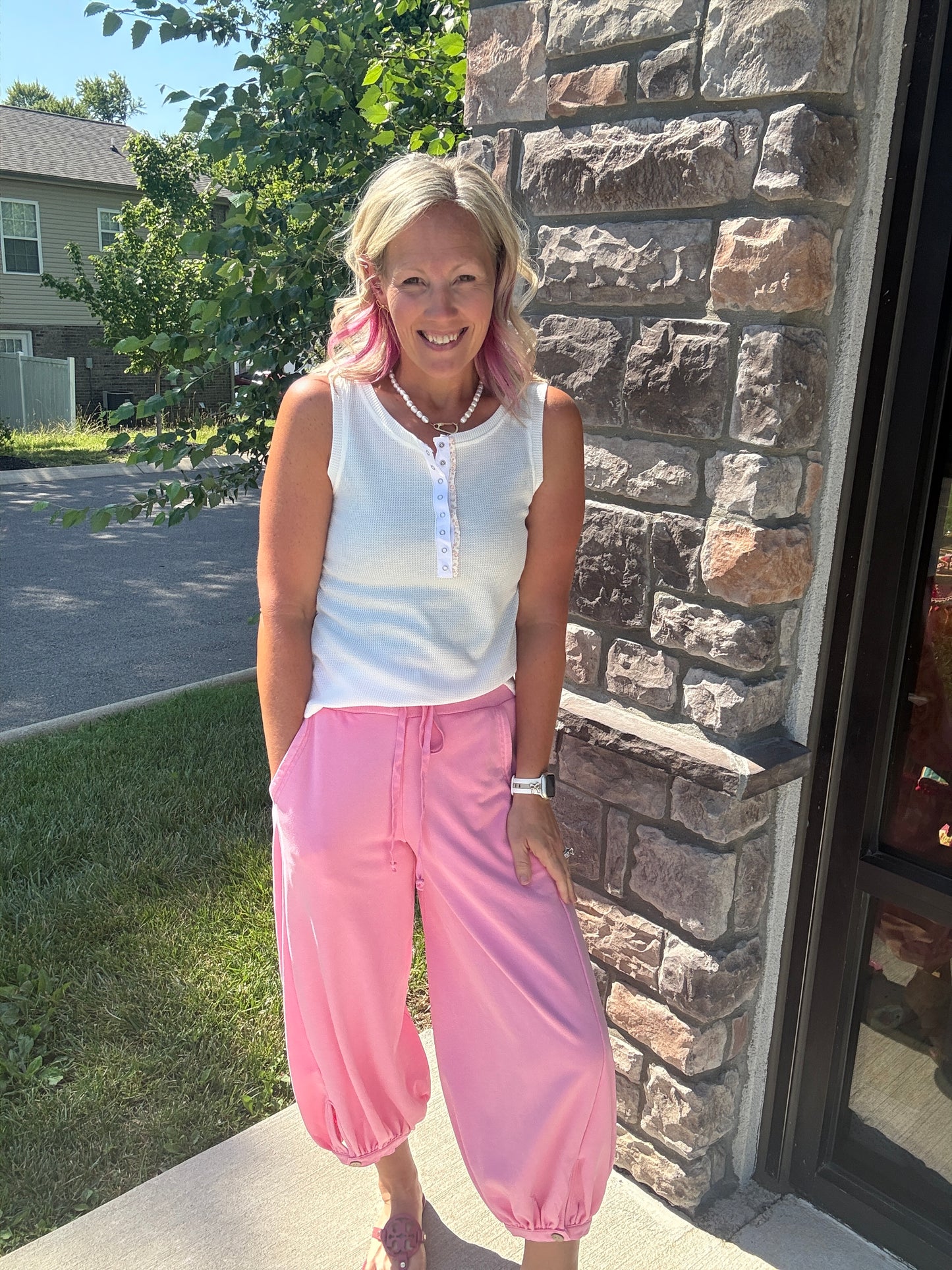Cloudline Bubble Joggers-Pink