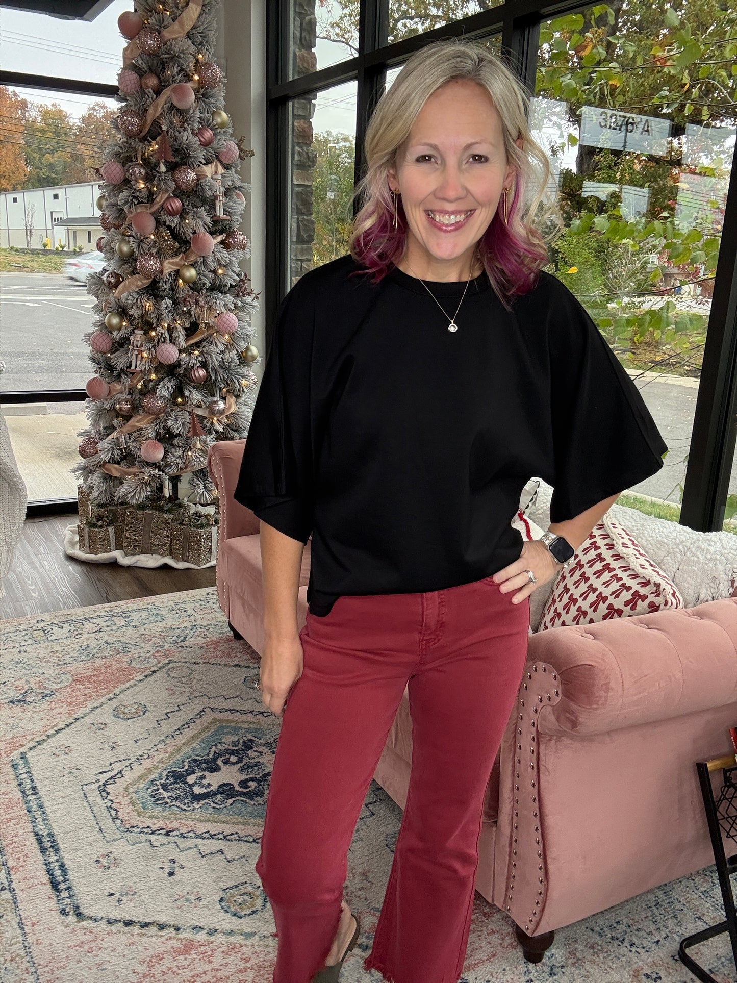 Saturday Stroll Top- Black