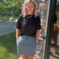Refined Leopard Denim Skort