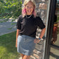 Refined Leopard Denim Skort