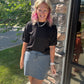 Refined Leopard Denim Skort
