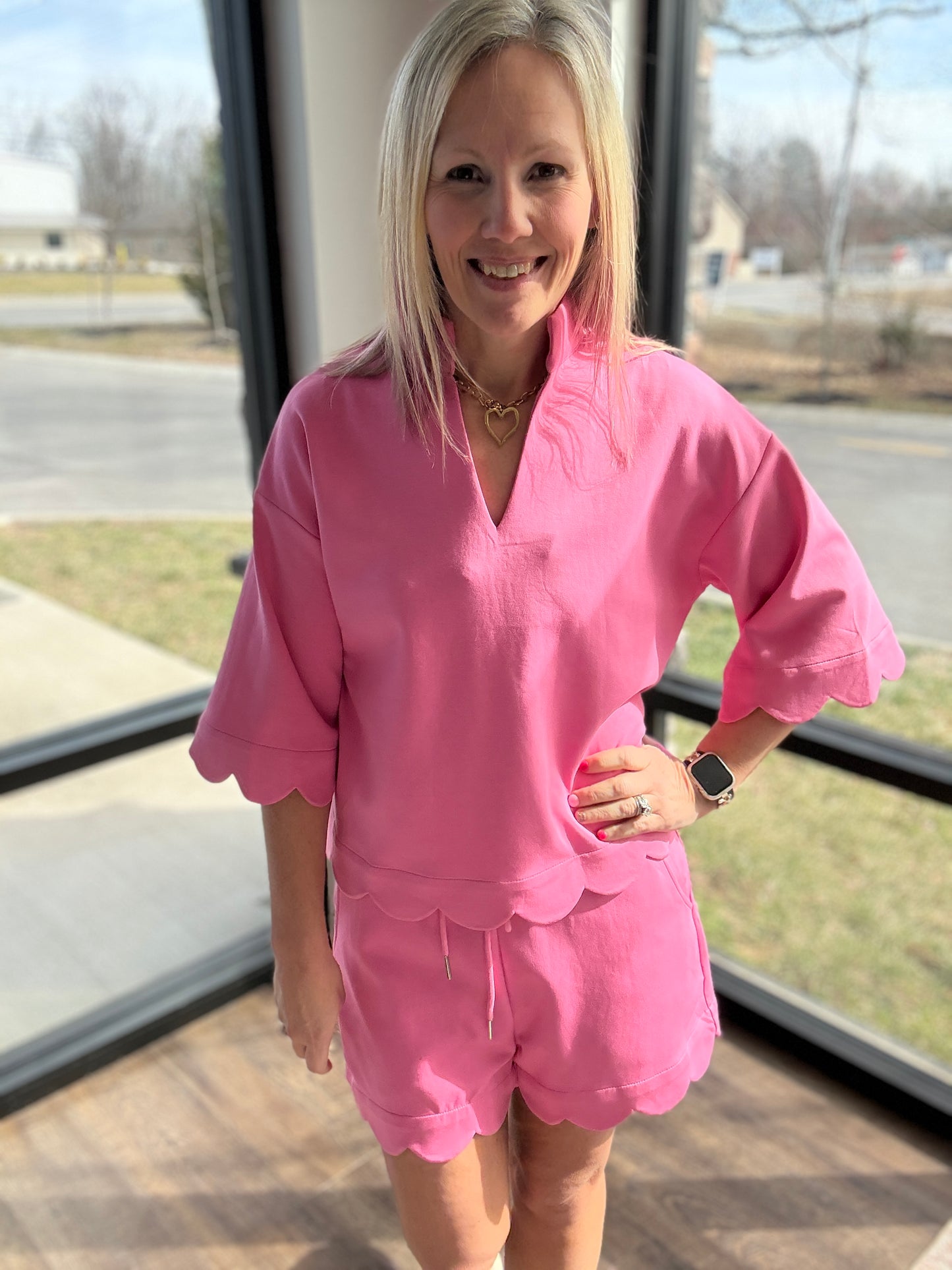 Sweet Edge Scallop Set- Pink