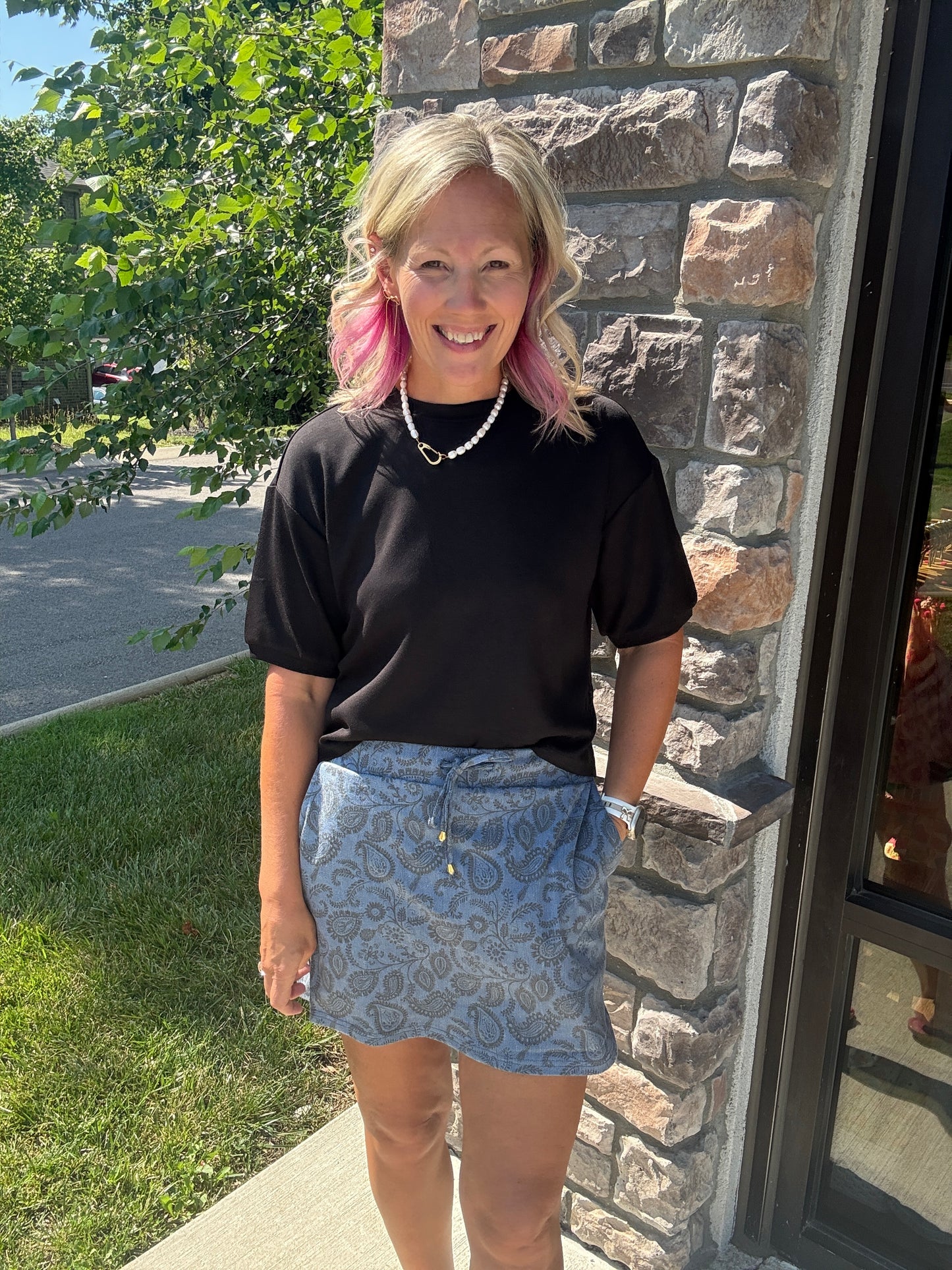 Paisley Perfect Denim Skort