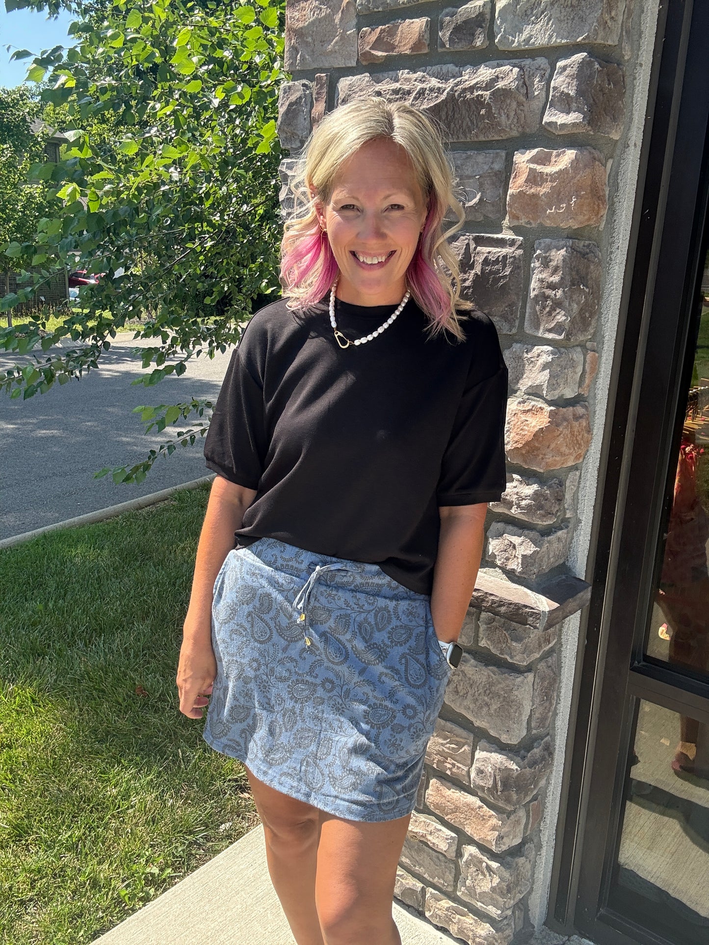 Paisley Perfect Denim Skort
