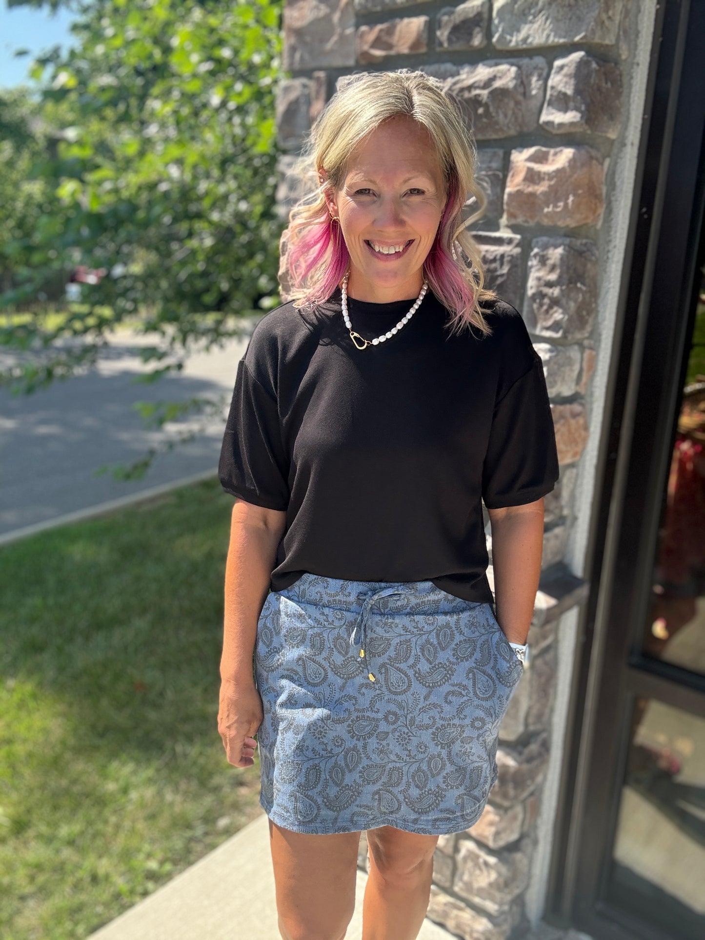 Paisley Perfect Denim Skort