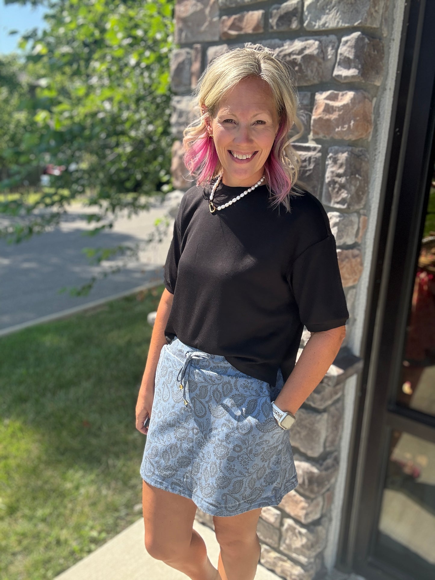 Paisley Perfect Denim Skort