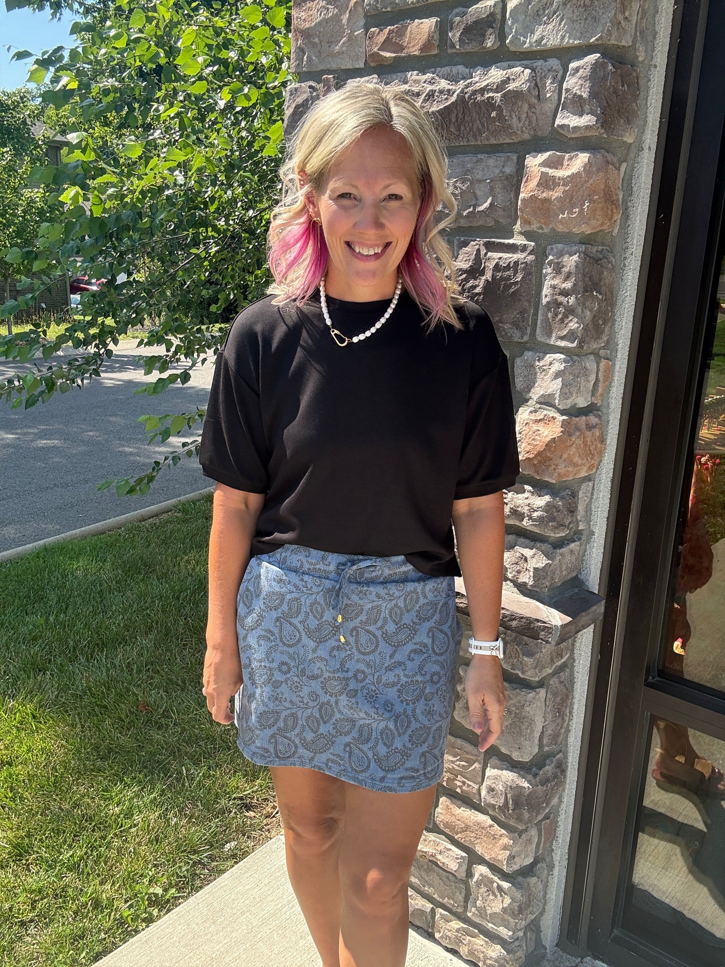 Paisley Perfect Denim Skort