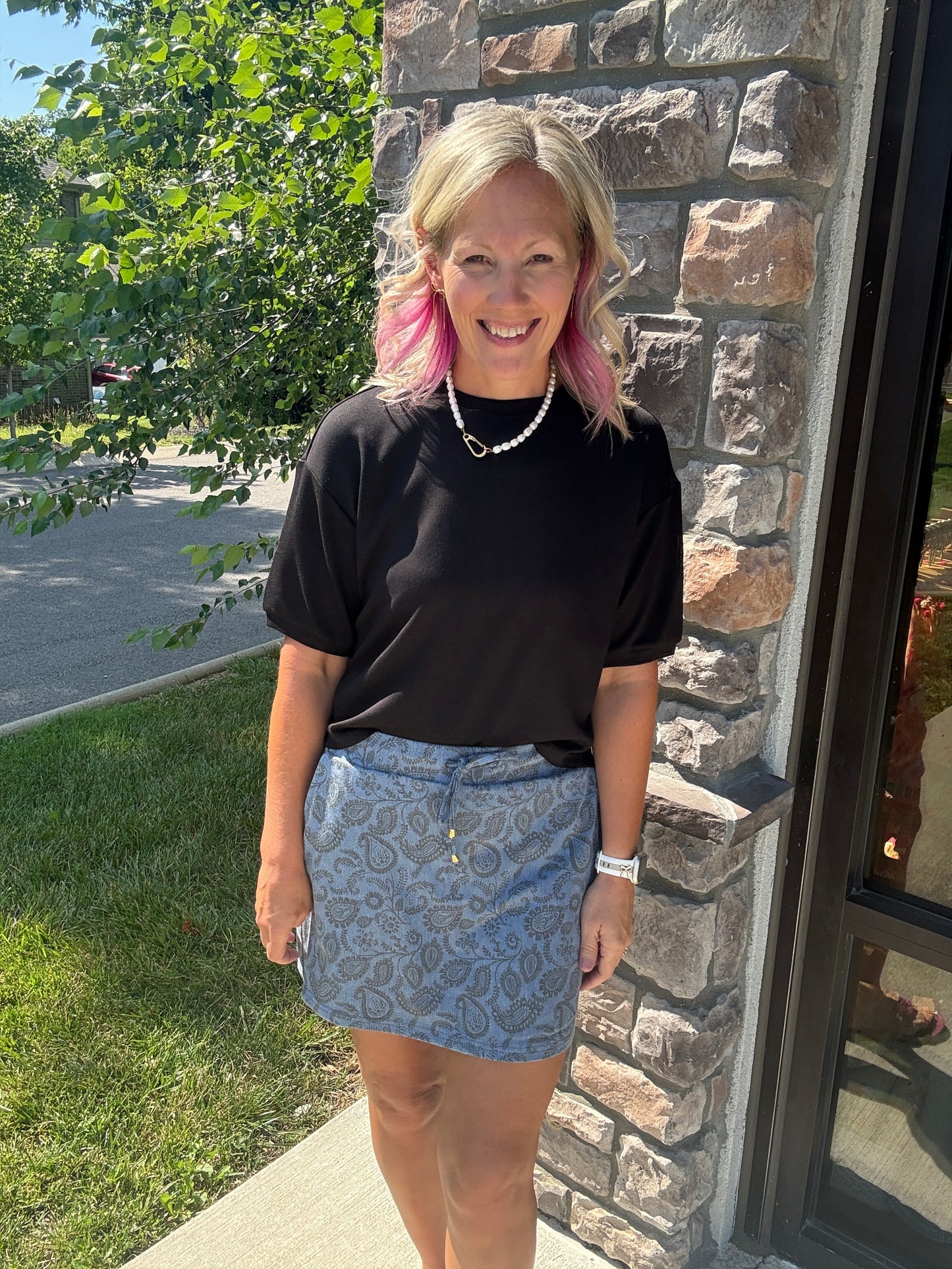 Paisley Perfect Denim Skort