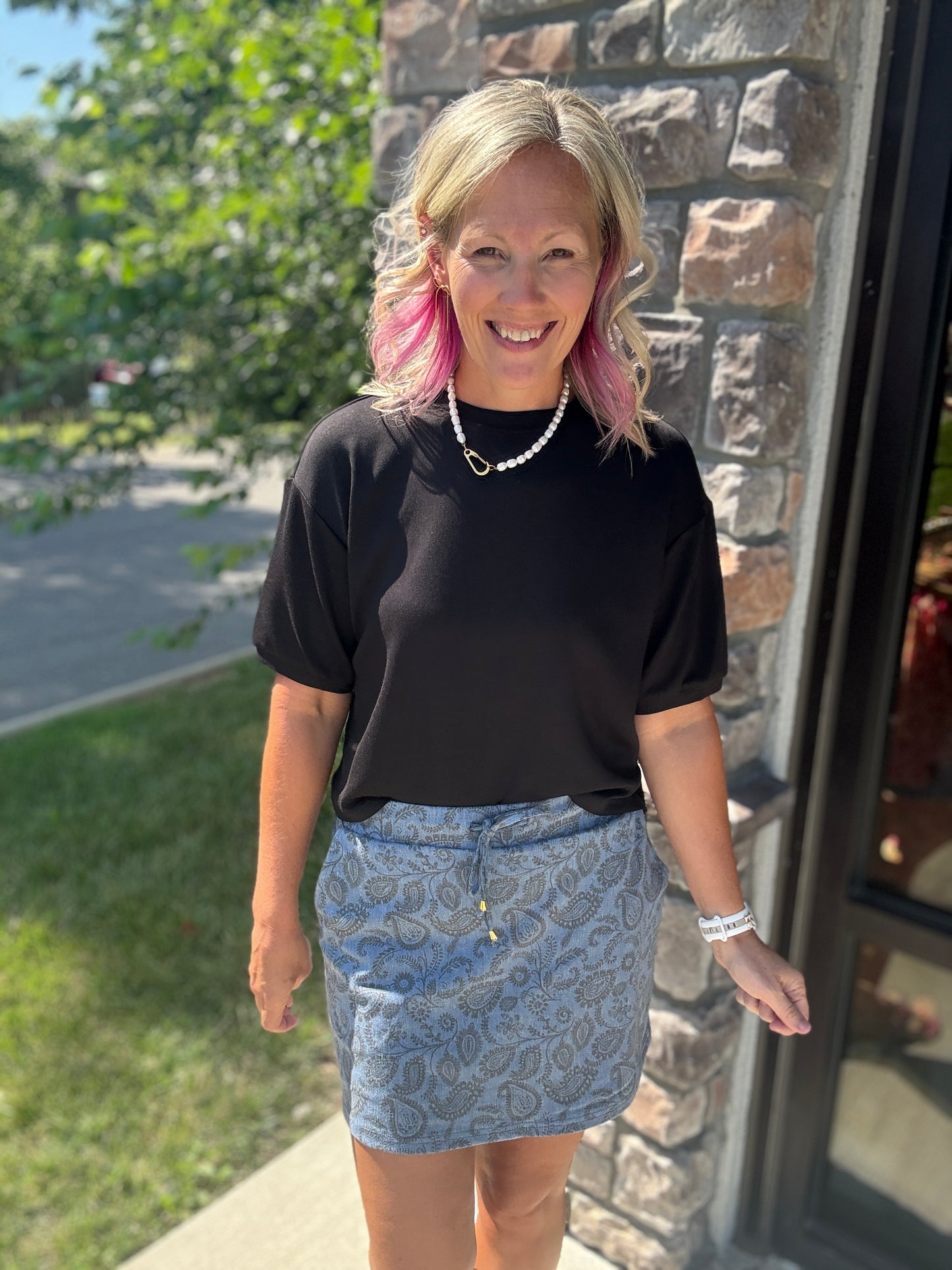 Paisley Perfect Denim Skort