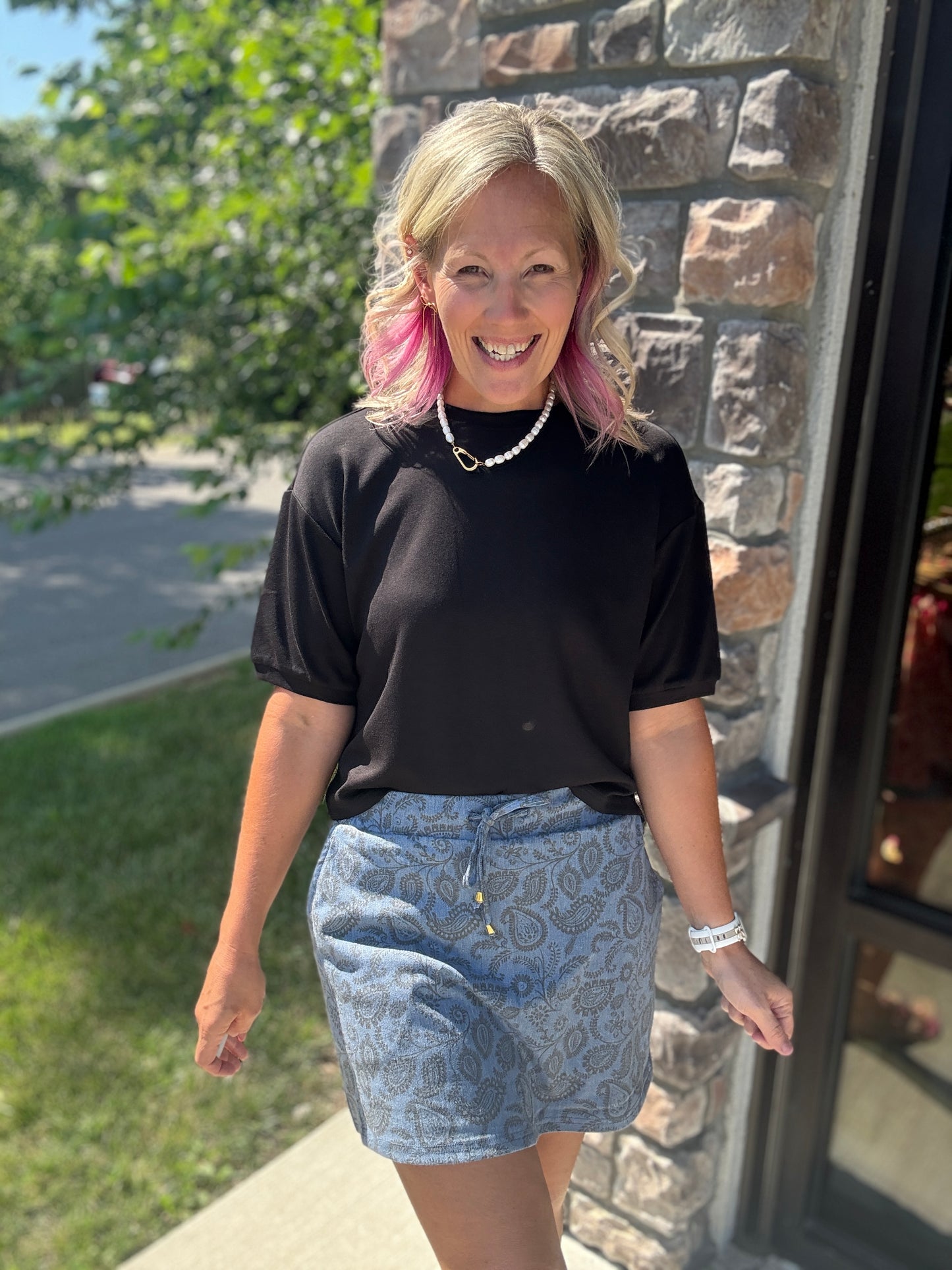 Paisley Perfect Denim Skort