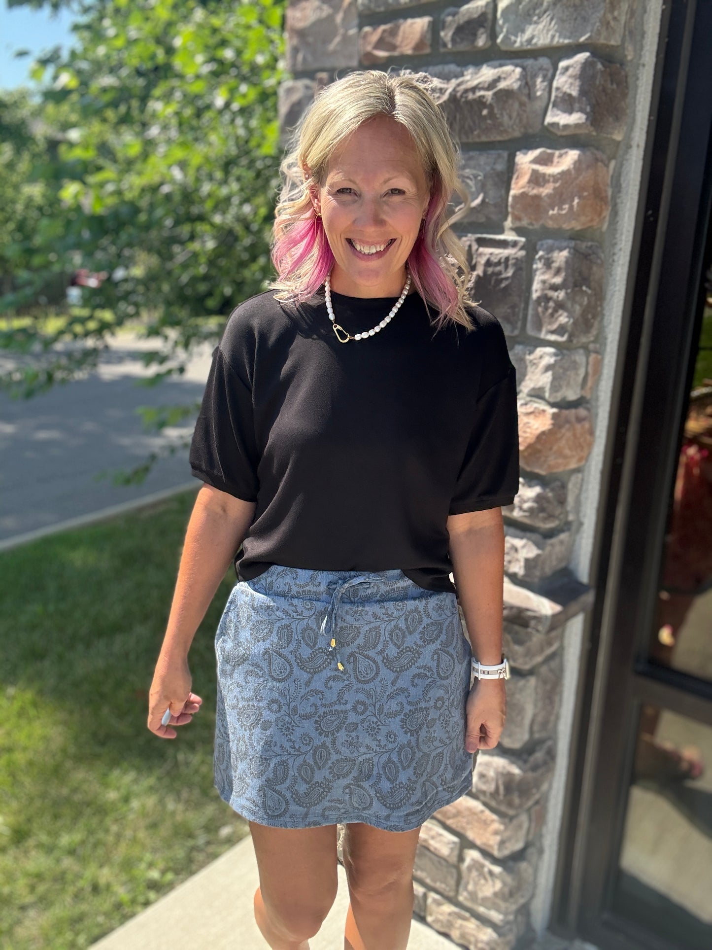Paisley Perfect Denim Skort