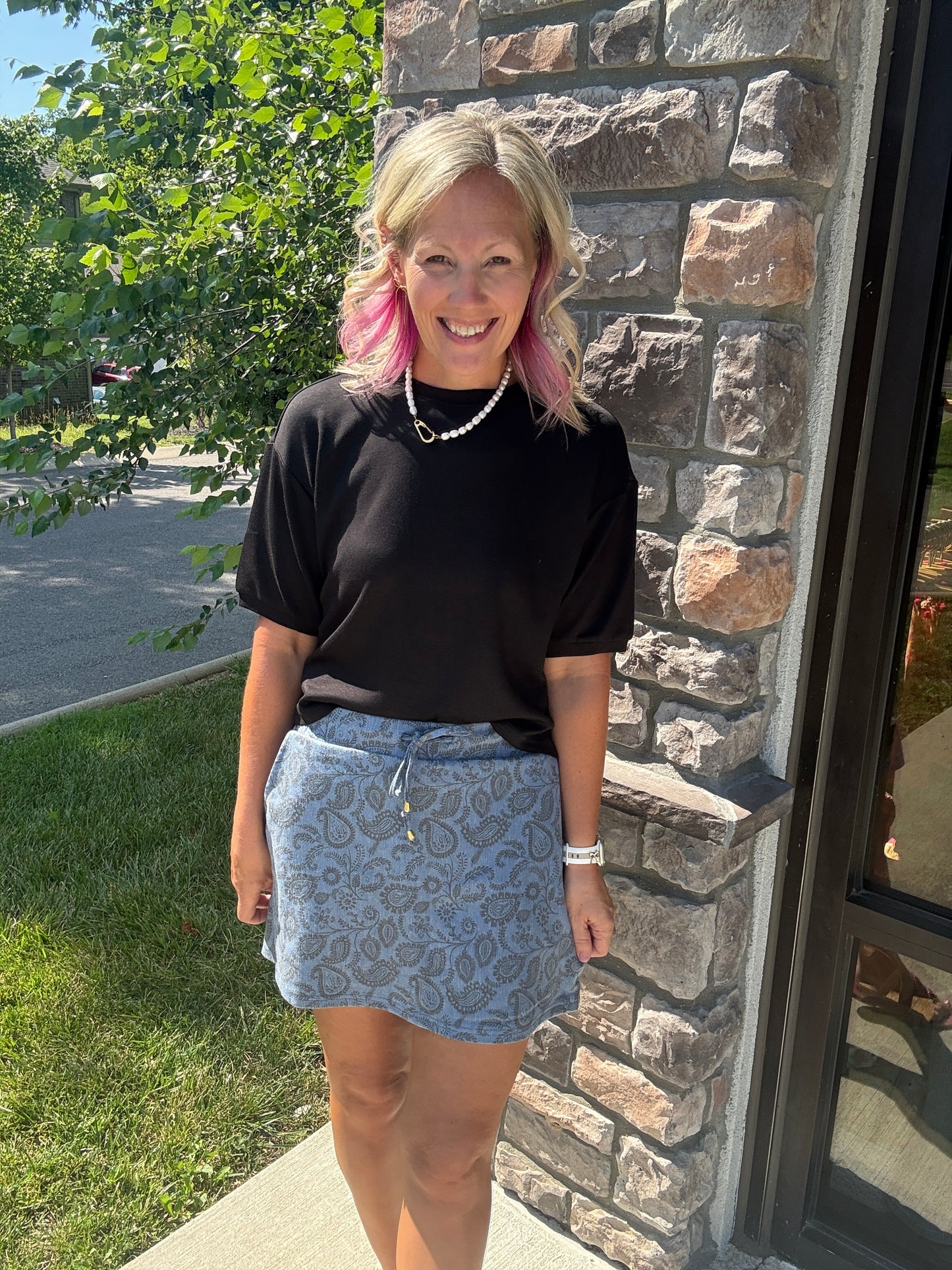 Paisley Perfect Denim Skort