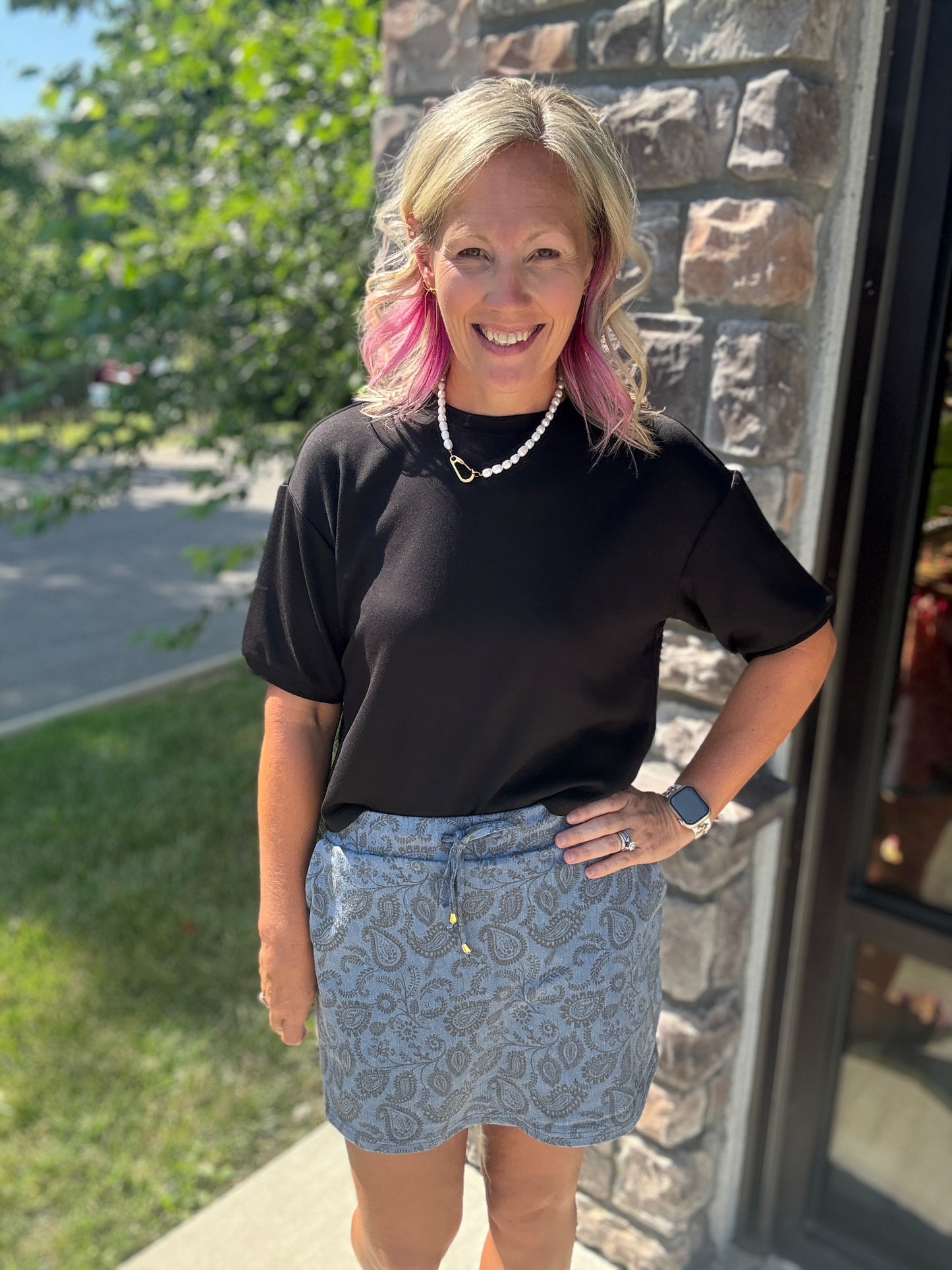 Paisley Perfect Denim Skort