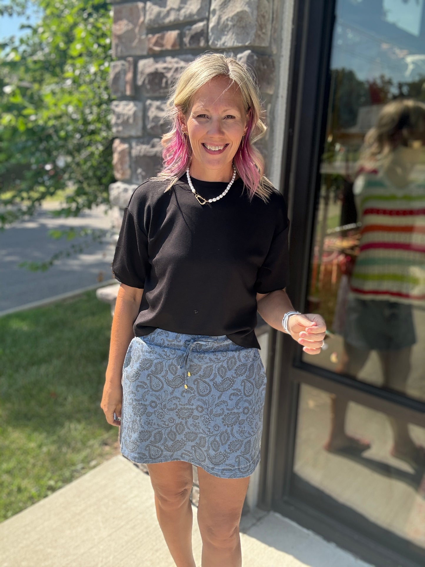 Paisley Perfect Denim Skort