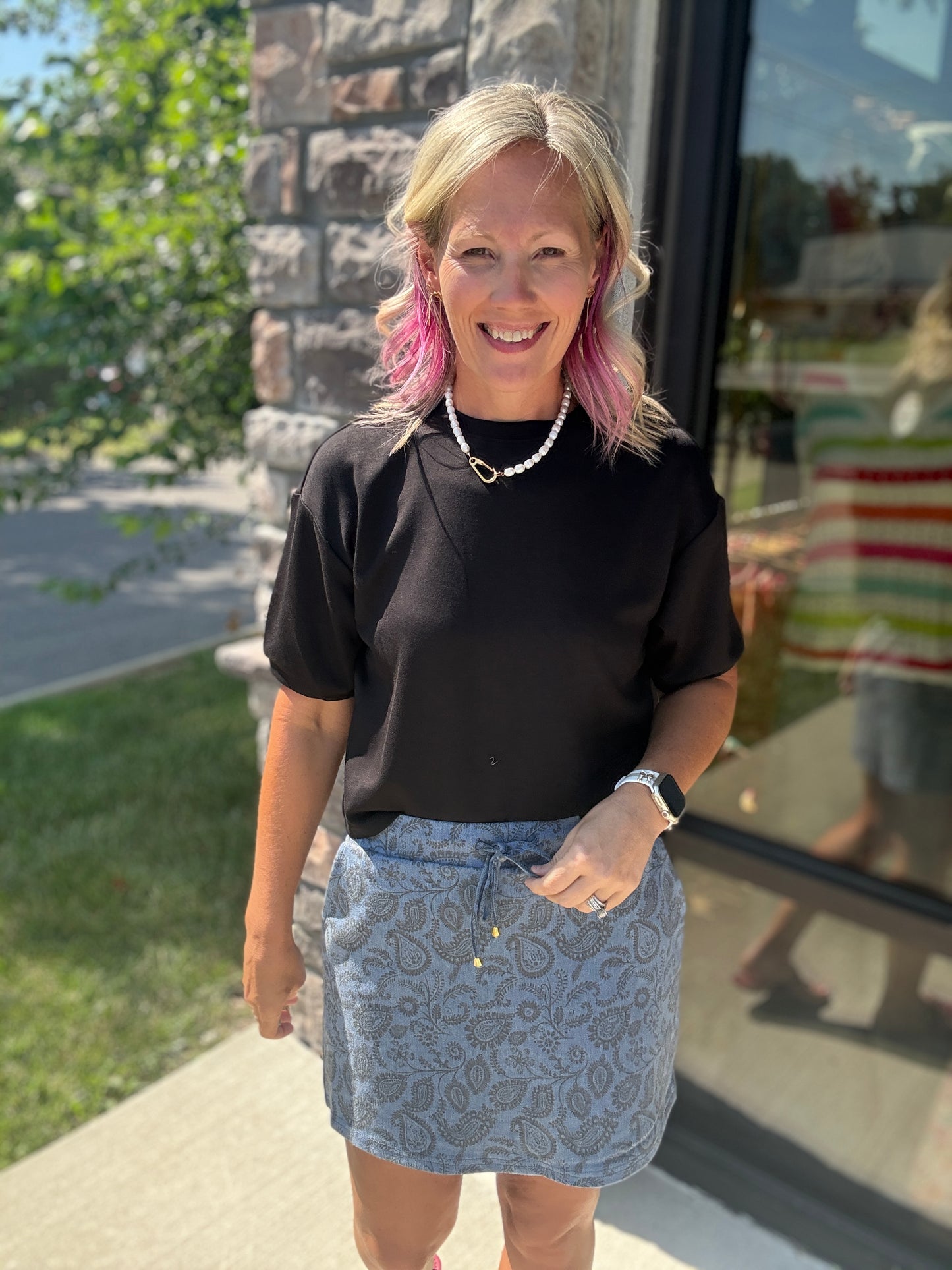 Paisley Perfect Denim Skort