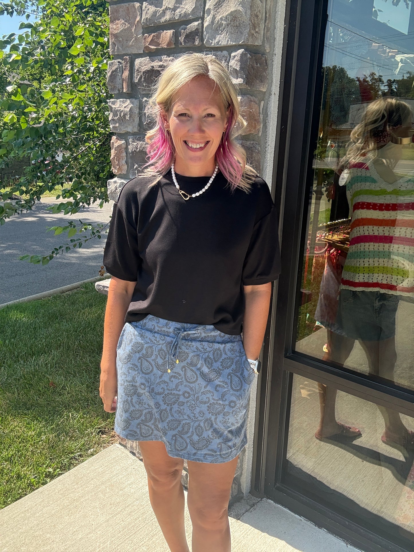 Paisley Perfect Denim Skort
