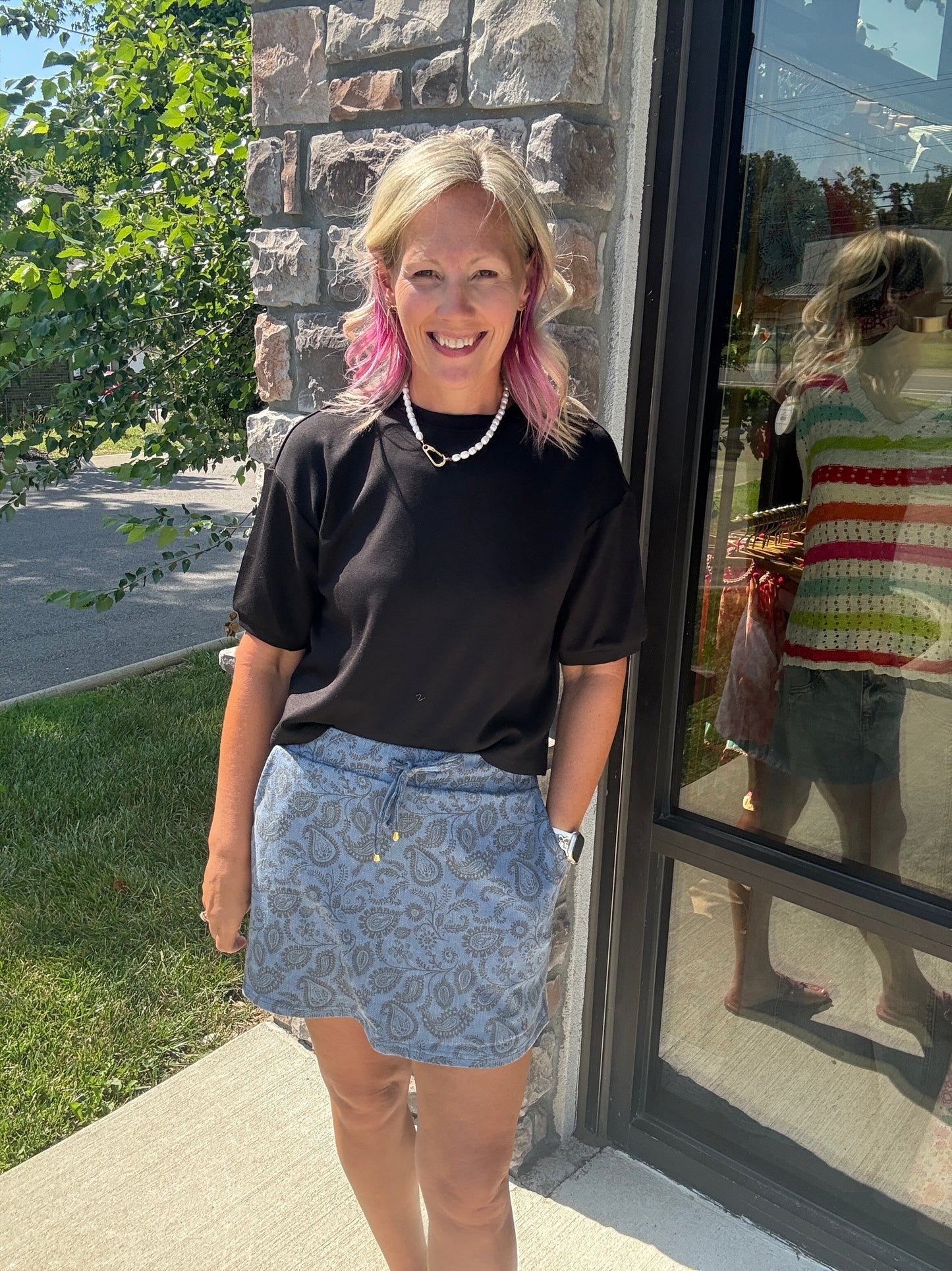 Paisley Perfect Denim Skort