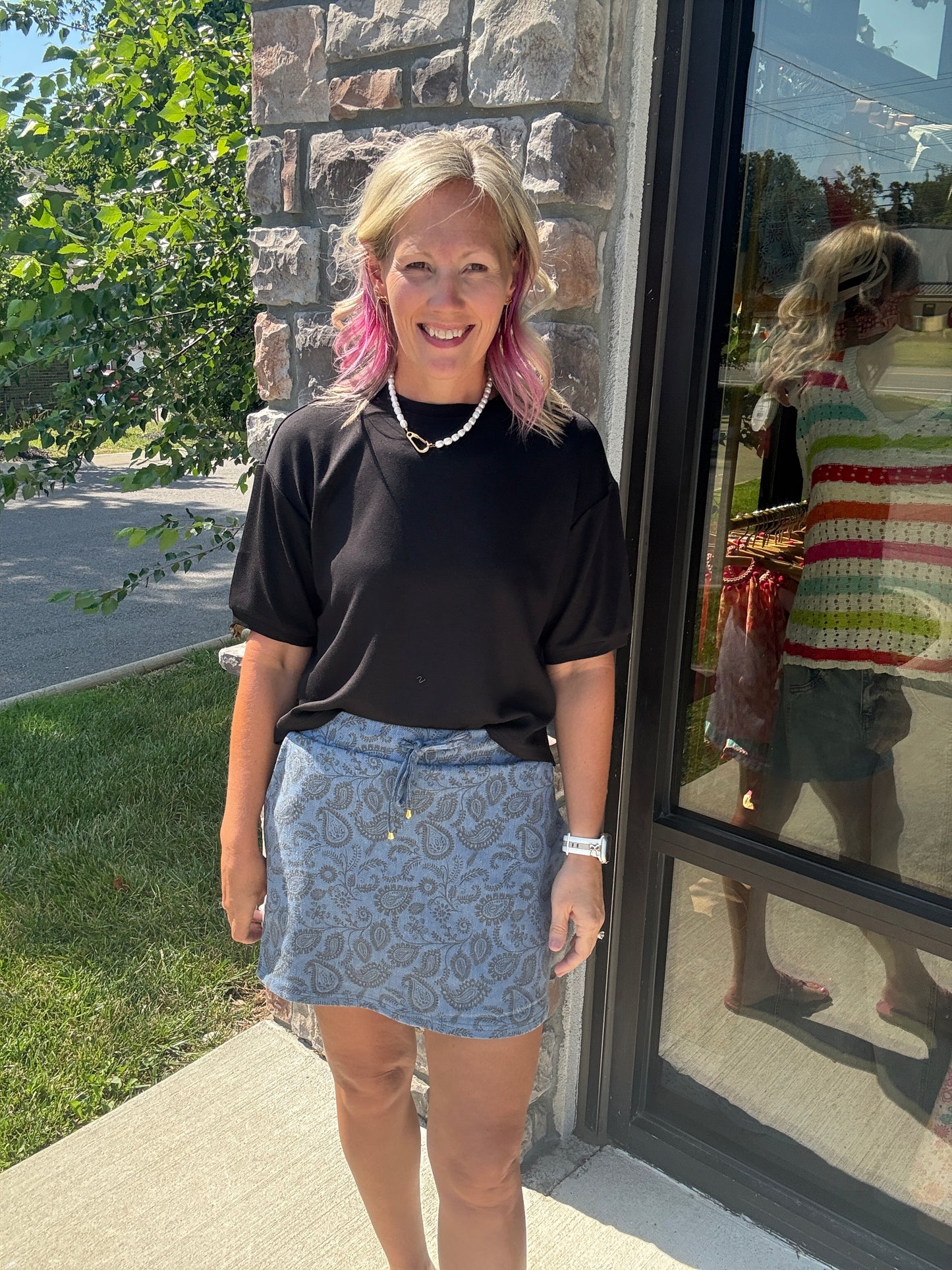 Paisley Perfect Denim Skort