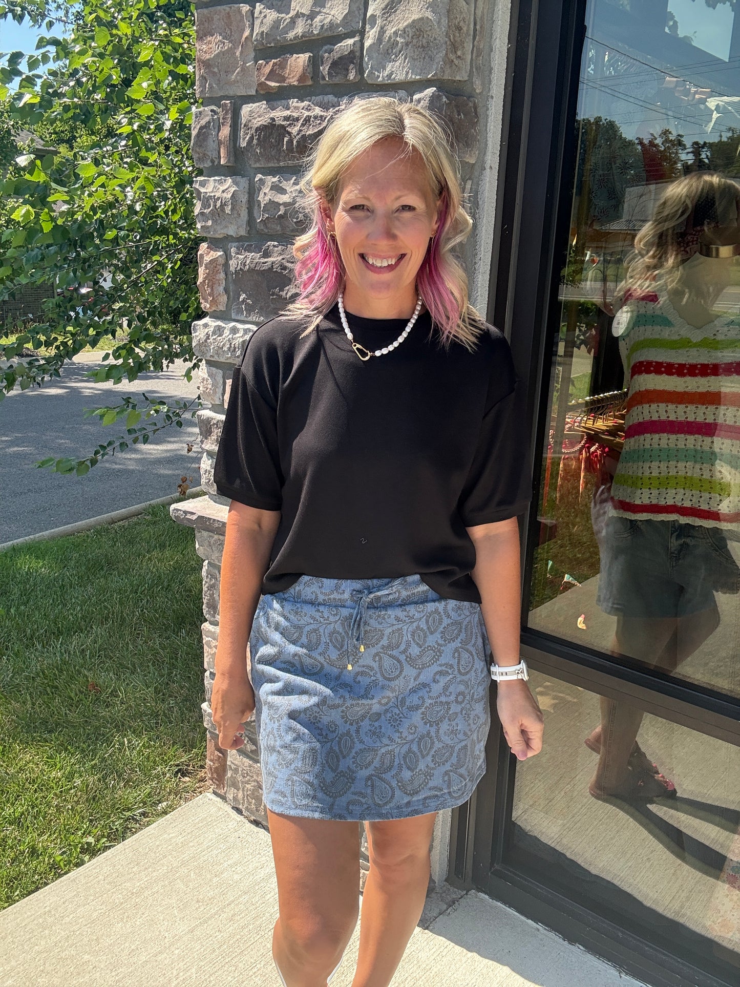 Paisley Perfect Denim Skort