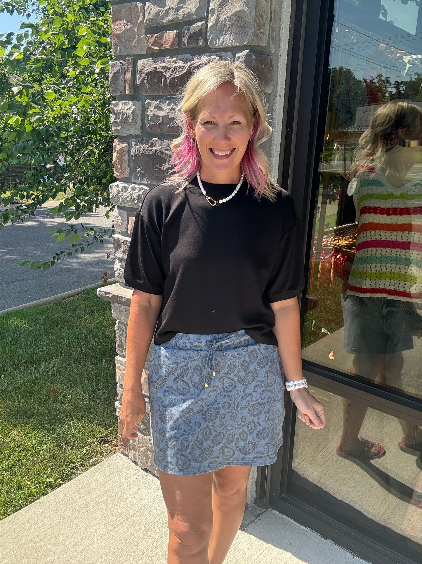 Paisley Perfect Denim Skort