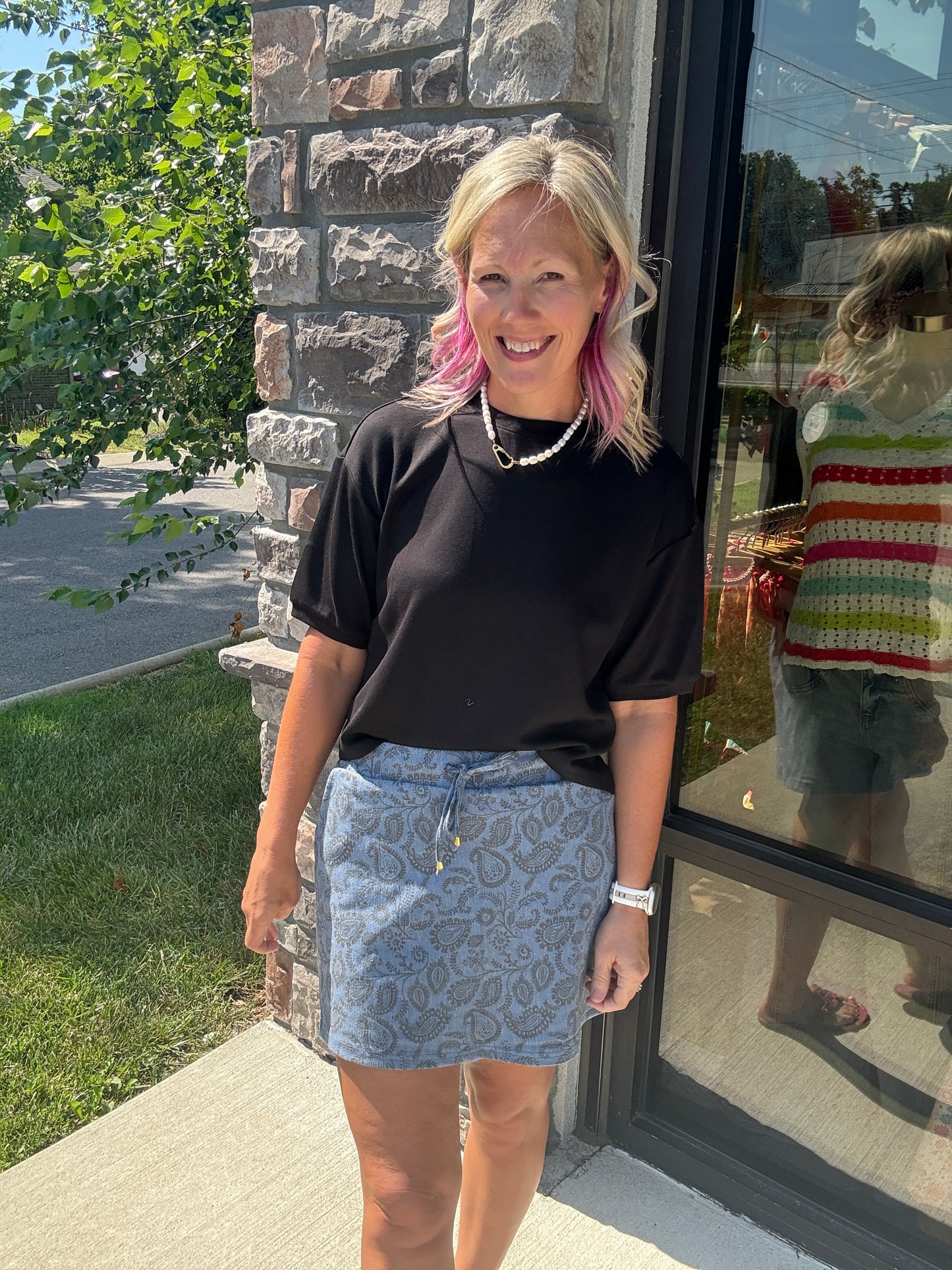 Paisley Perfect Denim Skort