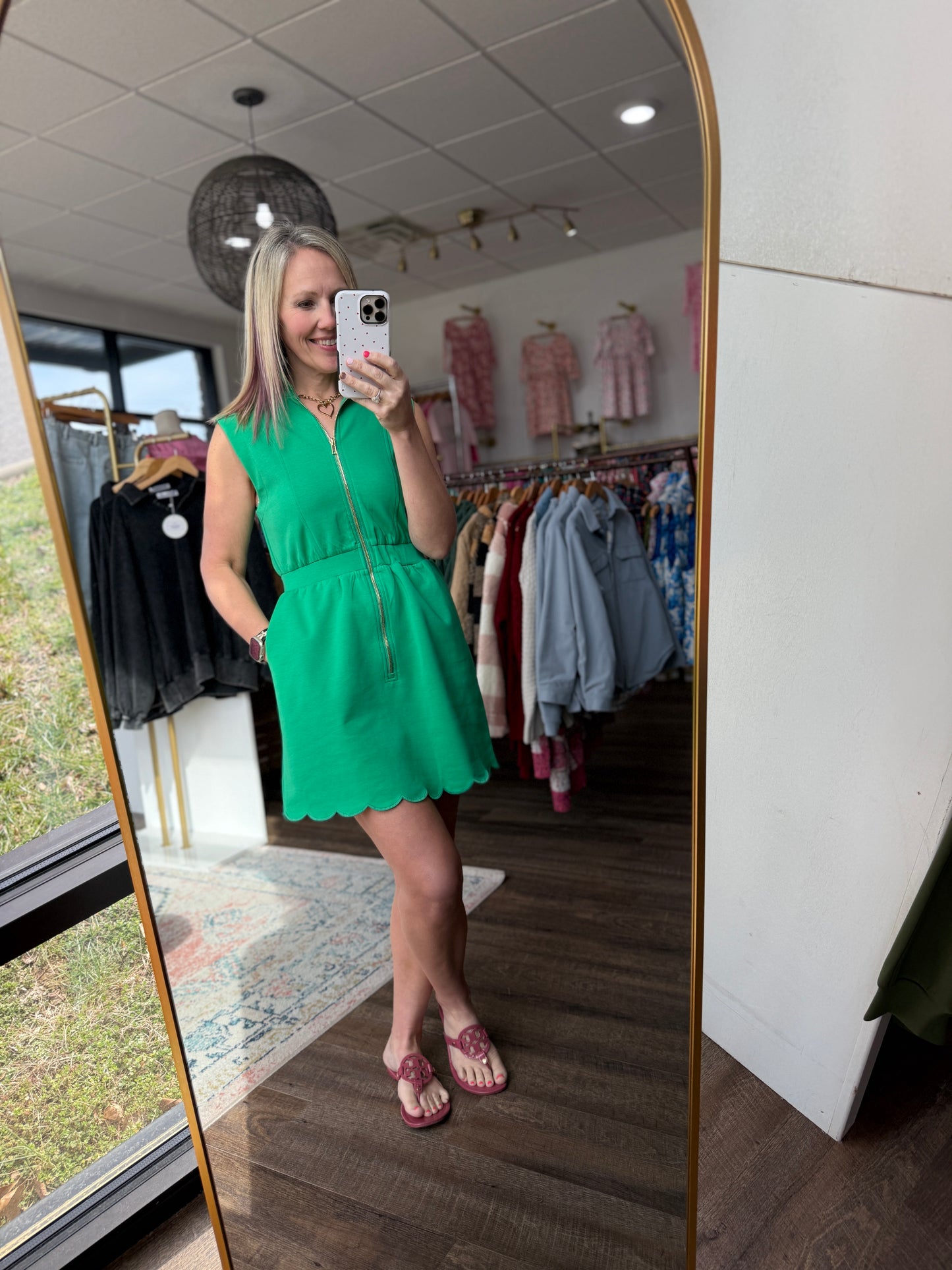 Emerald Scallop Dress