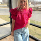 Kimber Eyelet Top-Pink