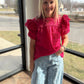 Kimber Eyelet Top-Pink