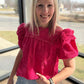 Kimber Eyelet Top-Pink
