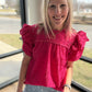 Kimber Eyelet Top-Pink