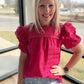 Kimber Eyelet Top-Pink