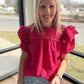 Kimber Eyelet Top-Pink