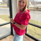 Kimber Eyelet Top-Pink