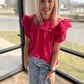 Kimber Eyelet Top-Pink