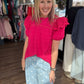 Kimber Eyelet Top-Pink