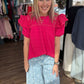 Kimber Eyelet Top-Pink