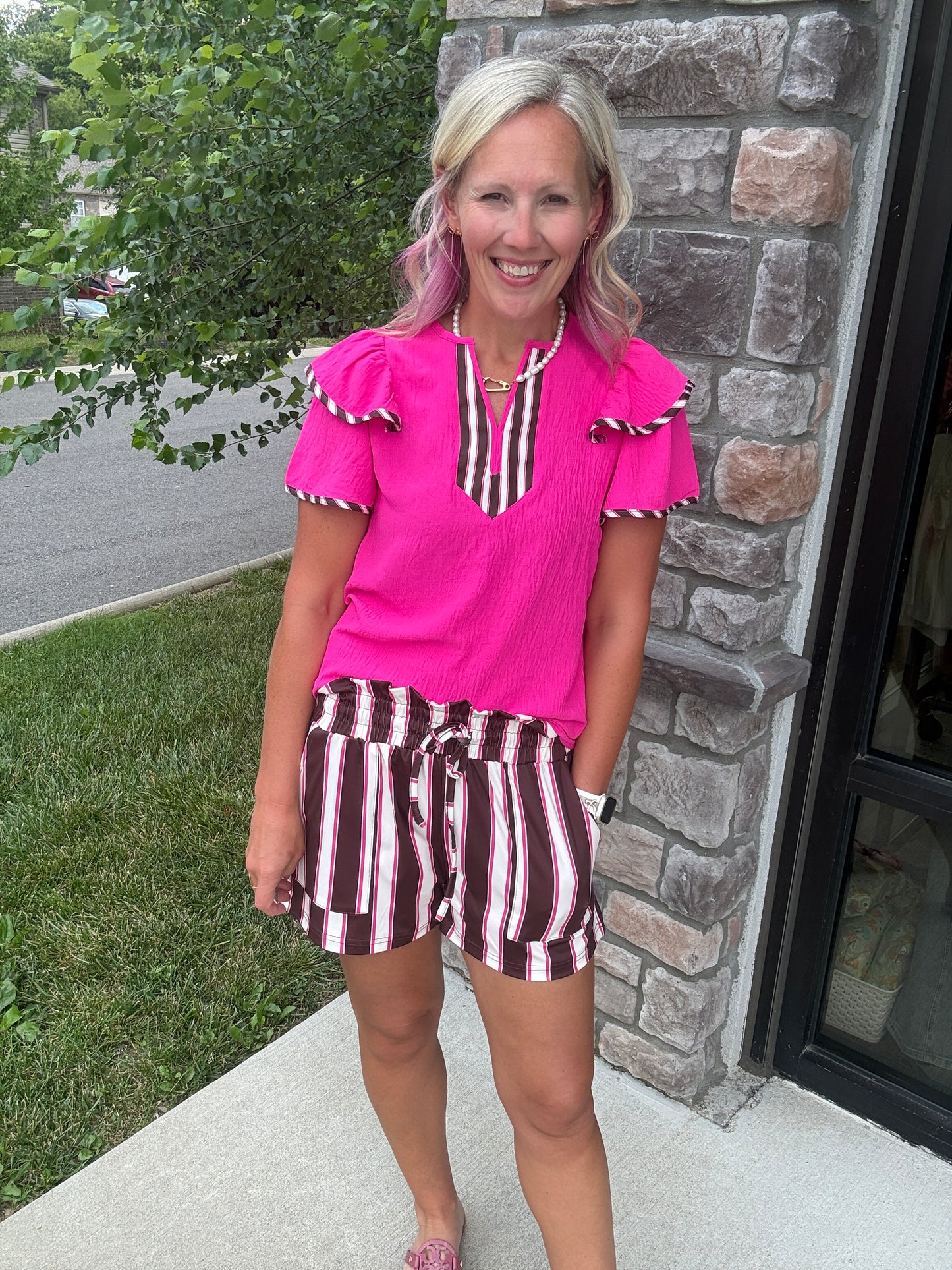 Sweet Stripe Paperbag Short